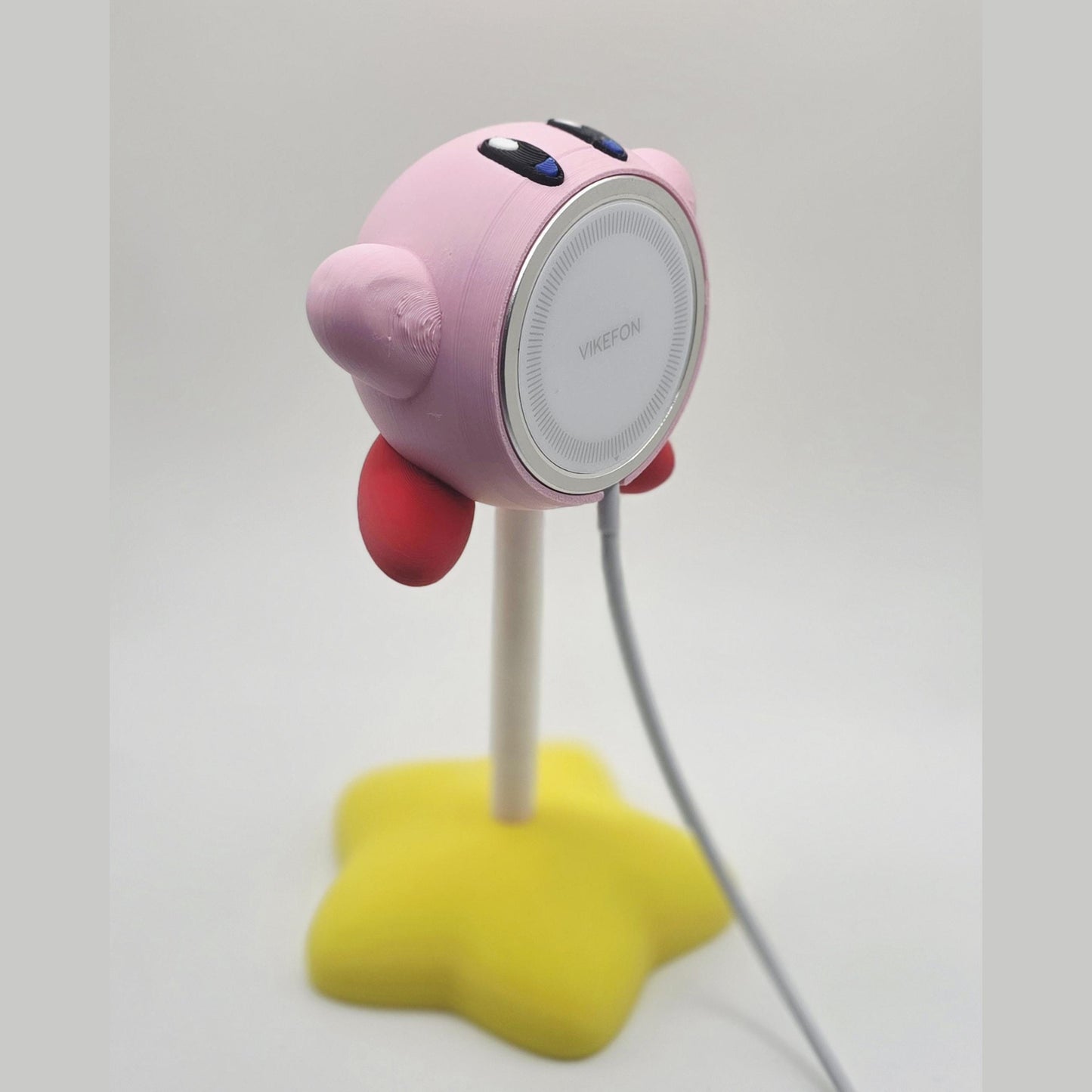 Cheerful Star Hero MagSafe Phone Stand – Pink Puff Inspired Desk Display