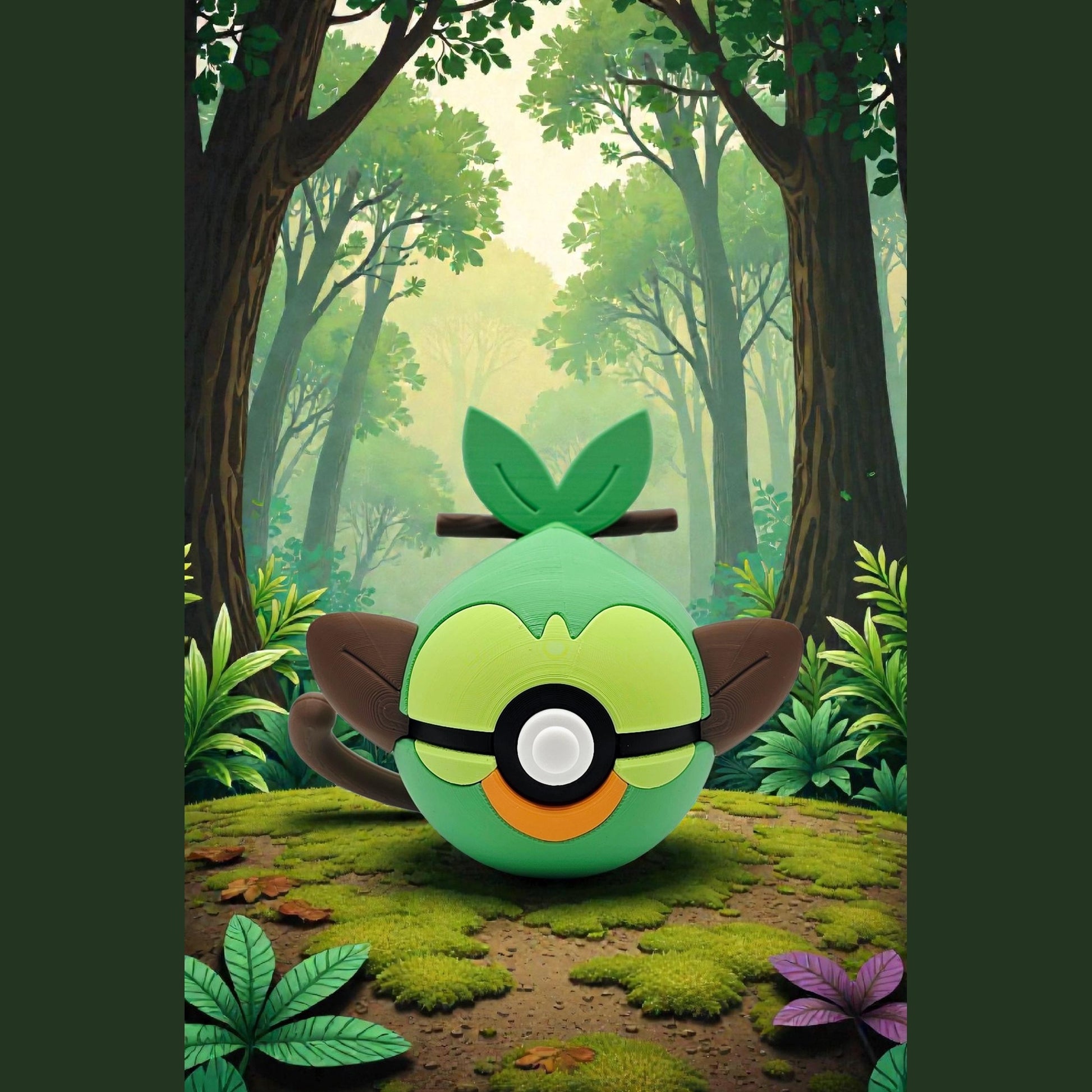 3D Printed Forest Primate Creature Ball Display – Playful Rhythm-Inspired Collector Sphere