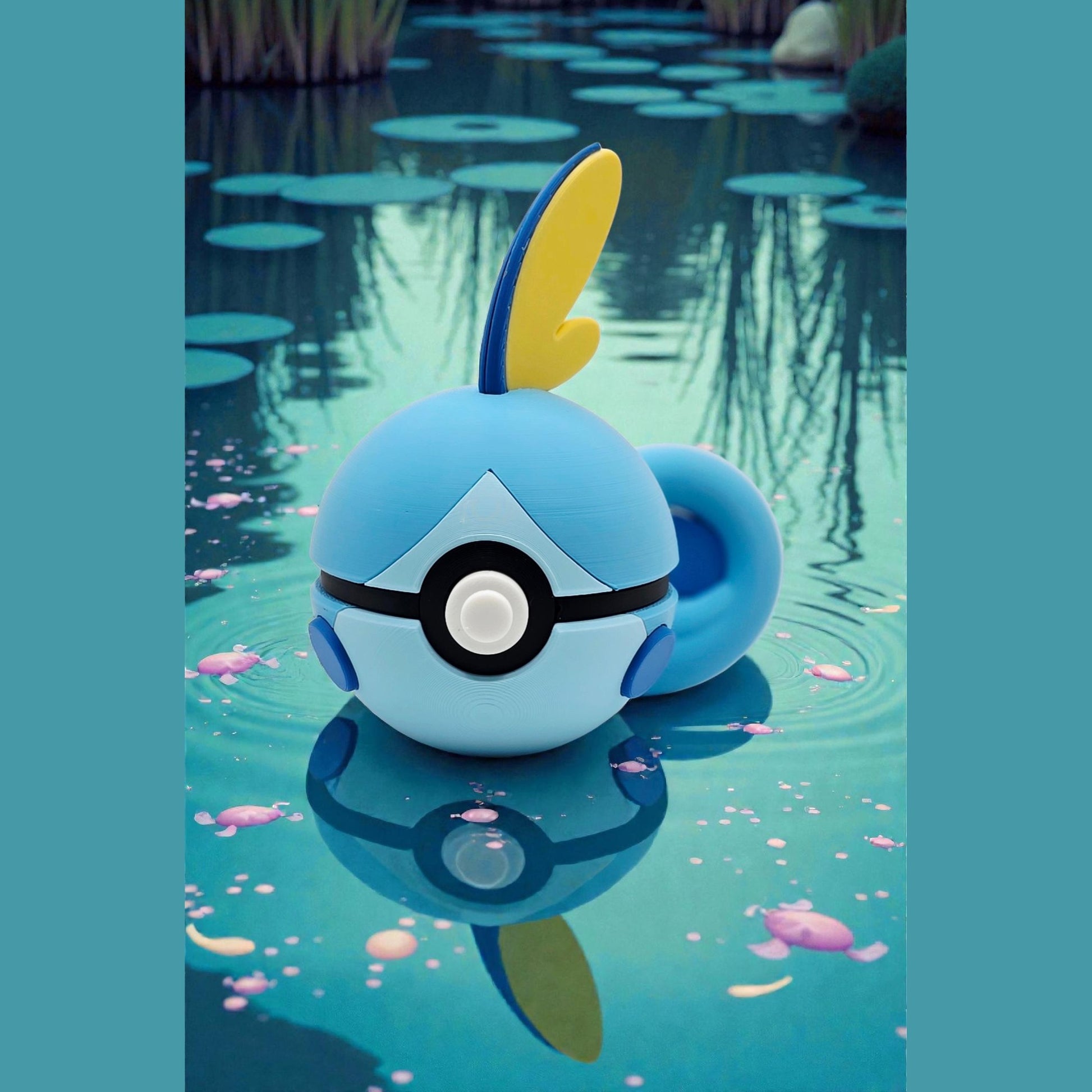 3D Printed Shy Water Creature Ball Display – Stealthy Amphibian Inspired Collector Sphere