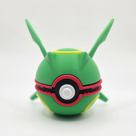 3D printed emerald sky serpent dragon creature ball with jagged wing detail