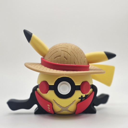 Straw Hat Adventurer Creature Ball Display – Pirate Captain Inspired Collector Sphere with Clickable Center Button