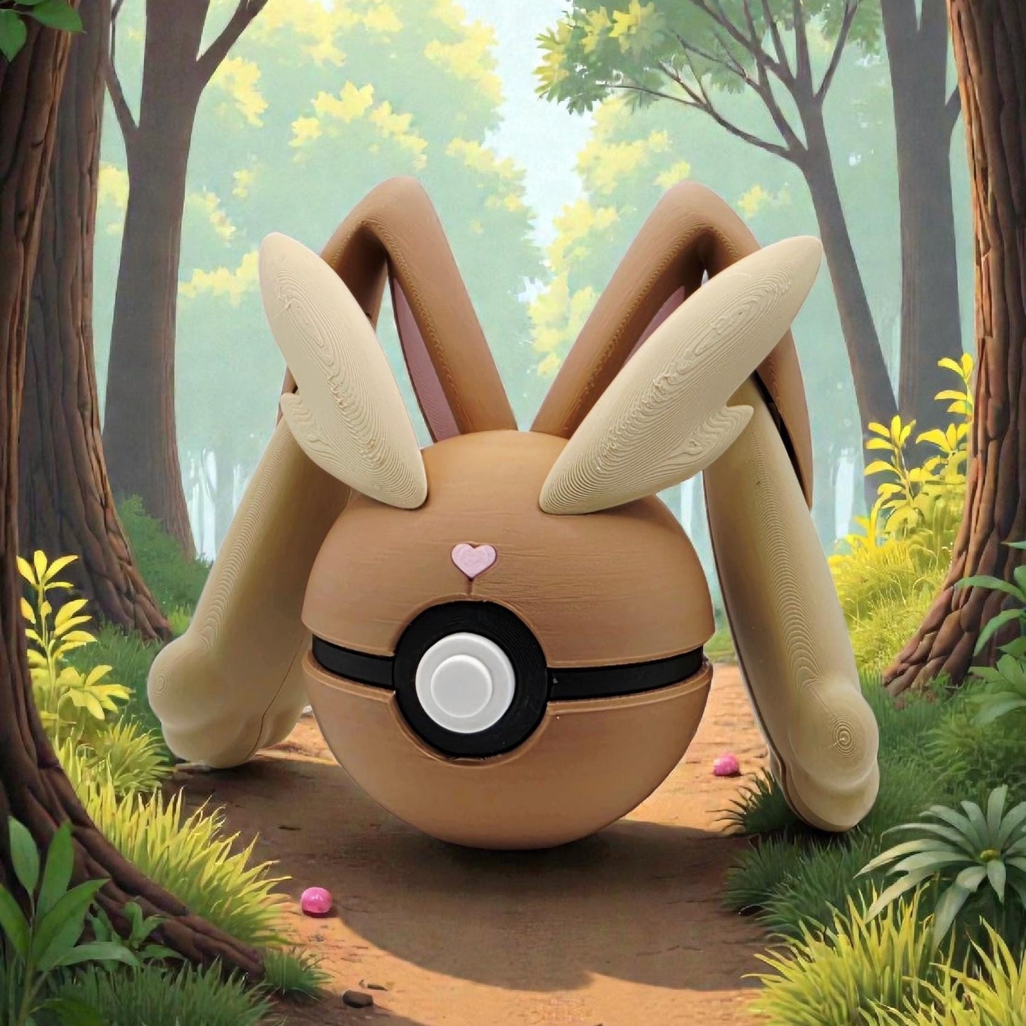 3D Printed Graceful Forest Creature Ball Display – Elegant Collector Sphere