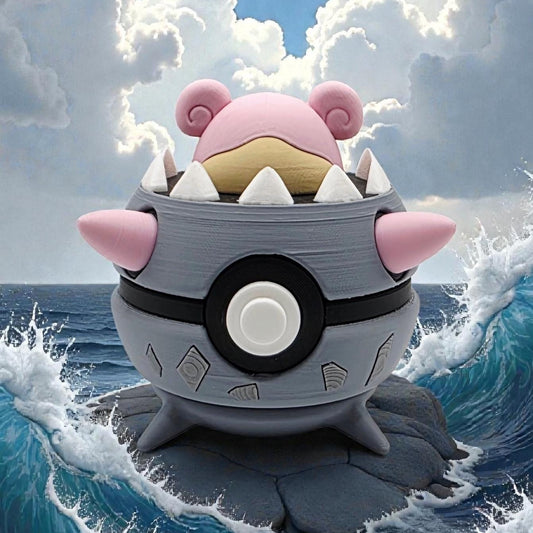 3D Printed Armored Aquatic Creature Ball Display – Heavy Guardian Collector Sphere