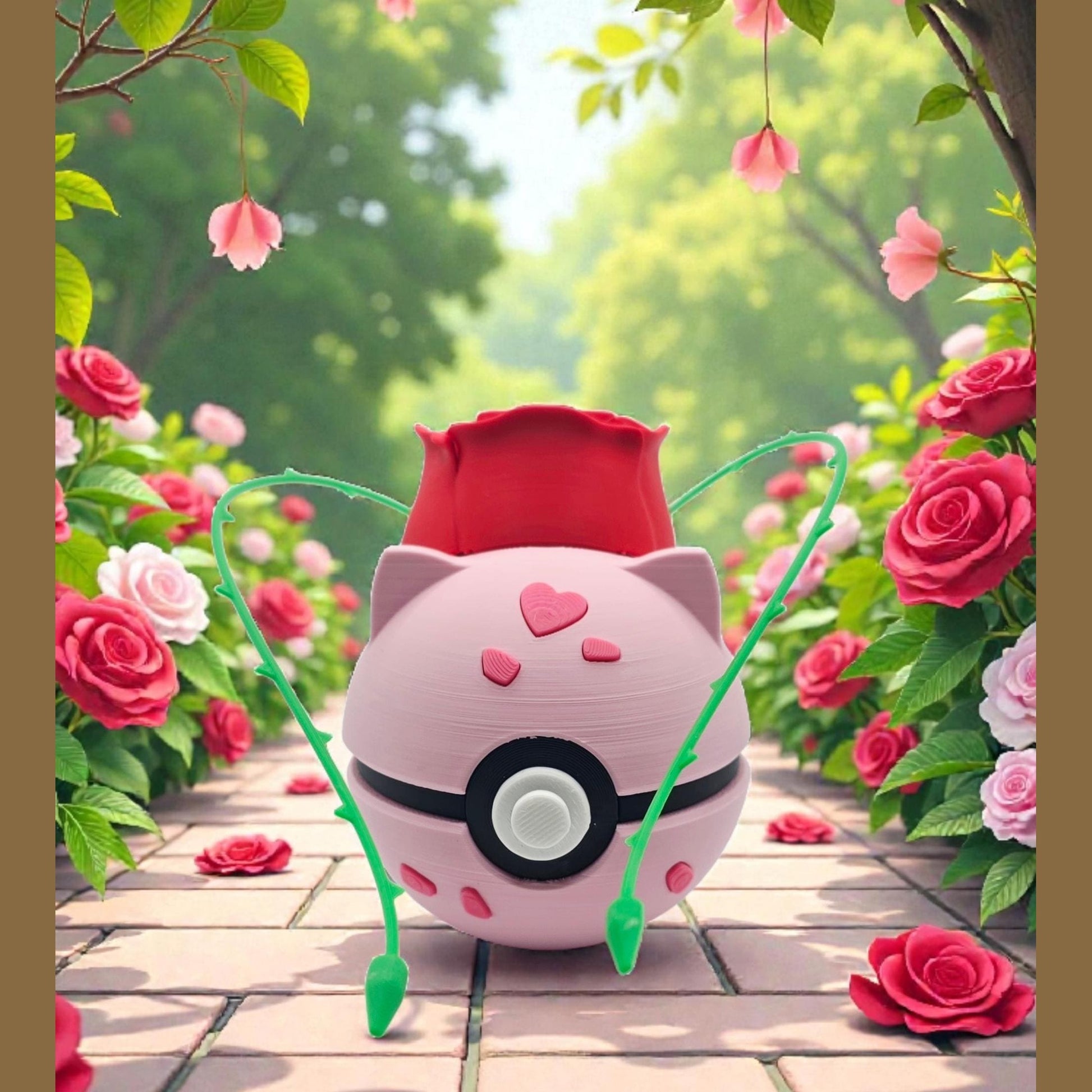 Rose Bulbasaur Bulb Design for Nature Lovers Blossom Bloom Collector Ball
