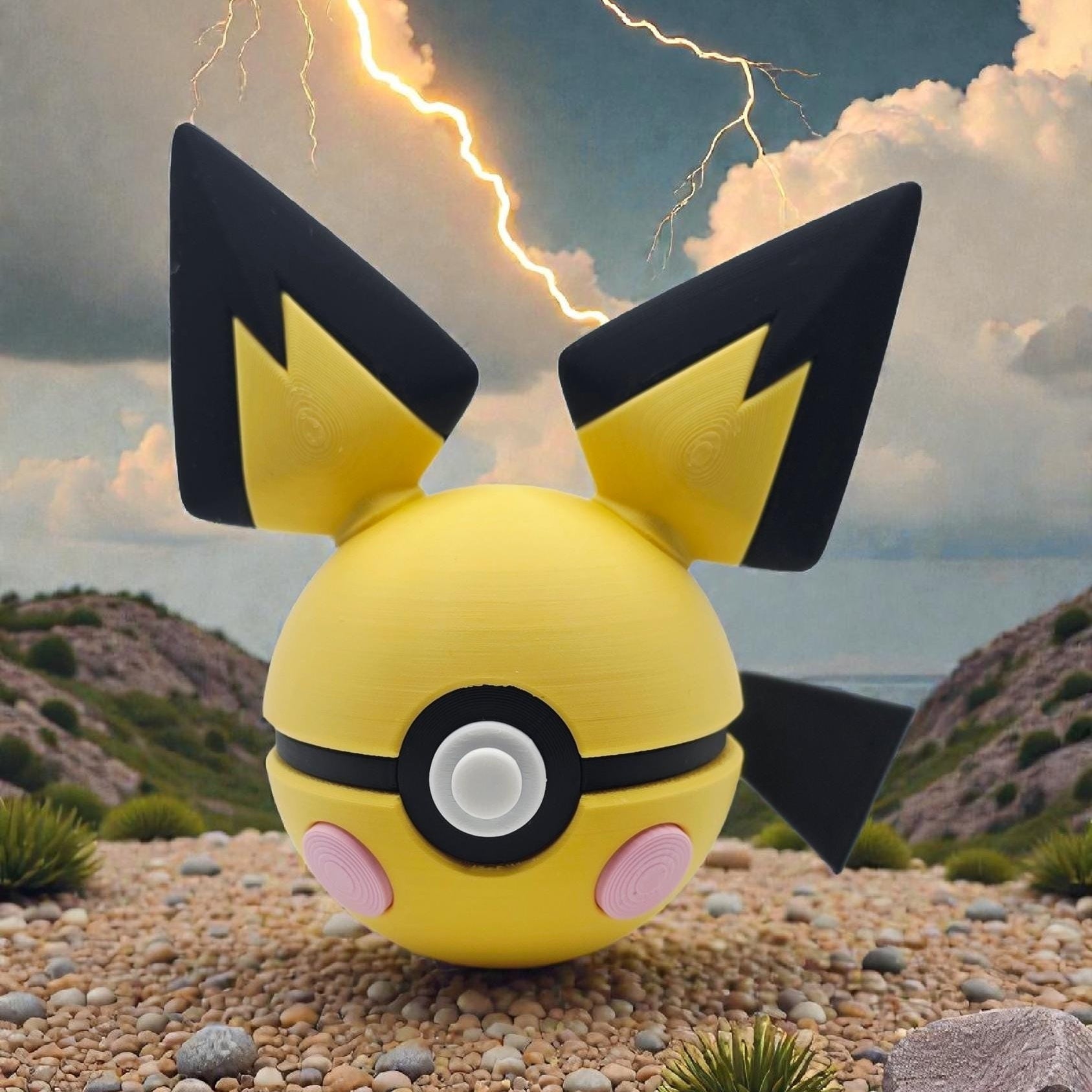 3D Printed Tiny Electric Creature Ball Display Playful Mouse-Inspired Collector Sphere
