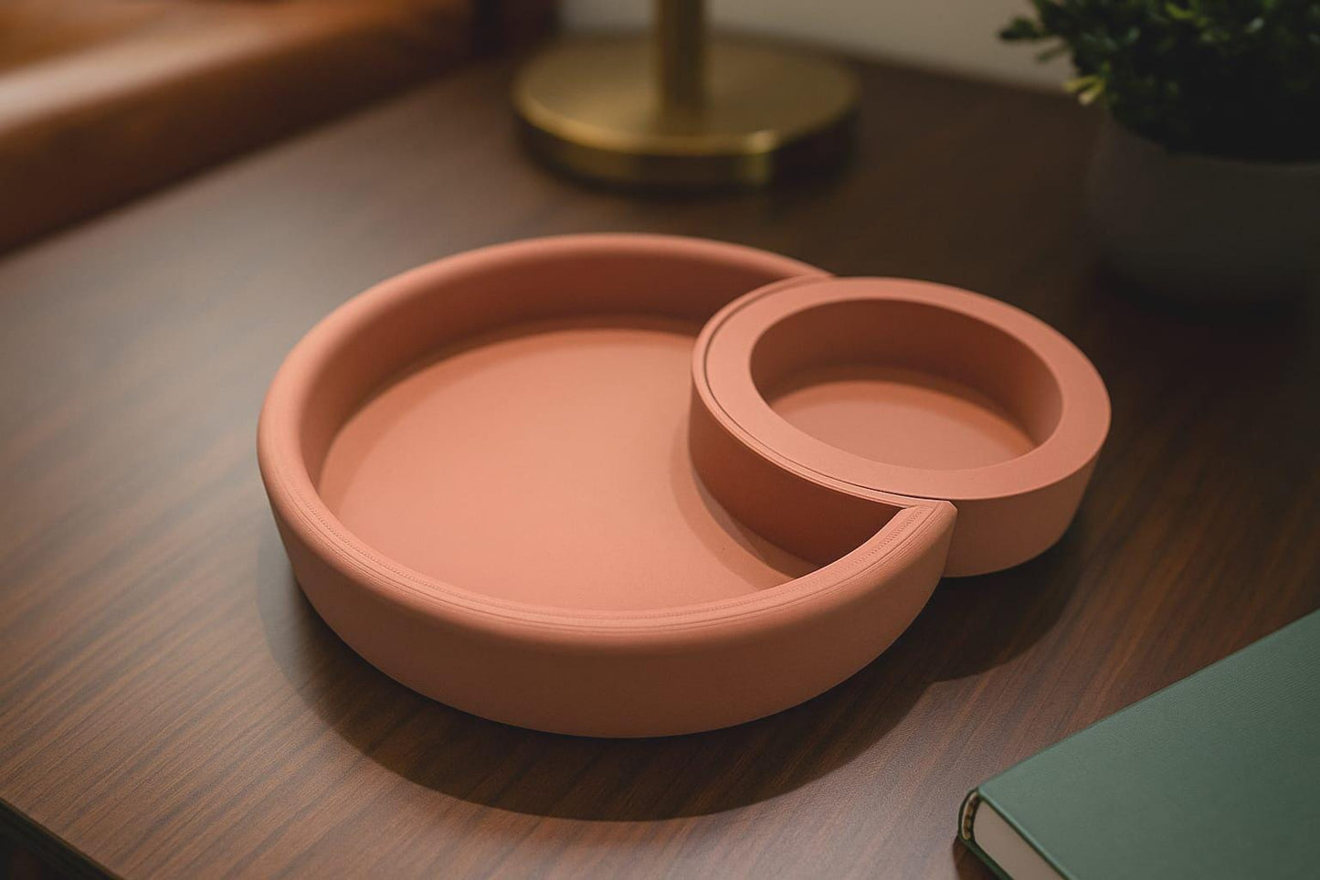 Celestial-Inspired Decorative Tray Set | Versatile Catchall Two-Piece Trinket Dish "Double Moon"