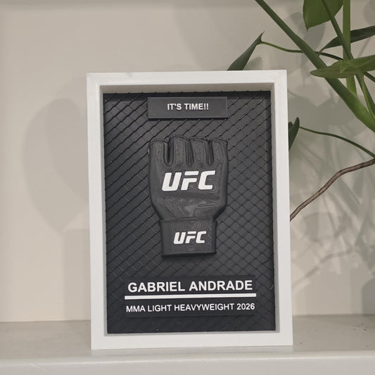 3D Printed Custom MMA Fight Glove Frame Display – Personalized Combat Sports Decor