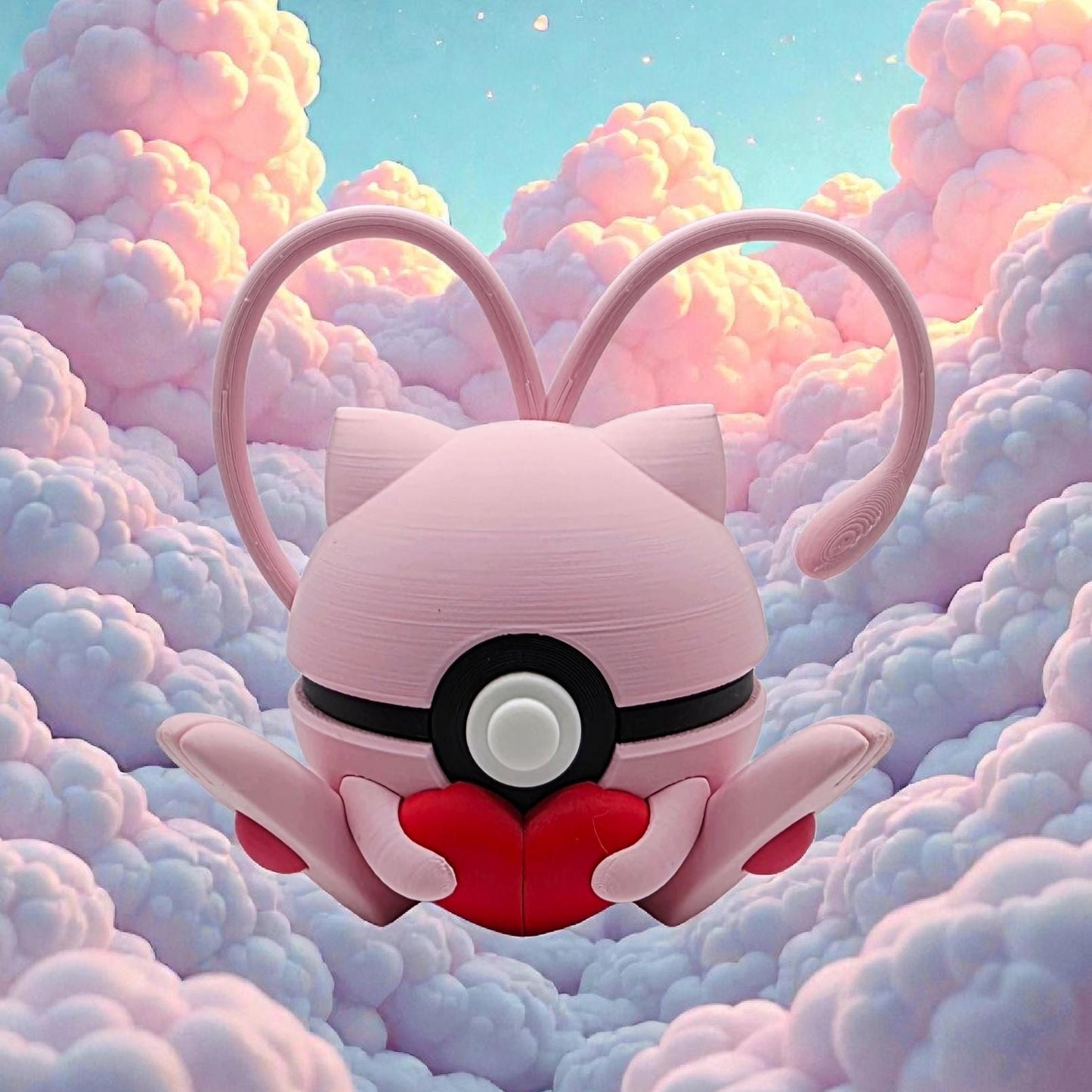 3D Printed Valentine’s Heart Creature Ball Display – Whimsical Love-Themed Collector Sphere
