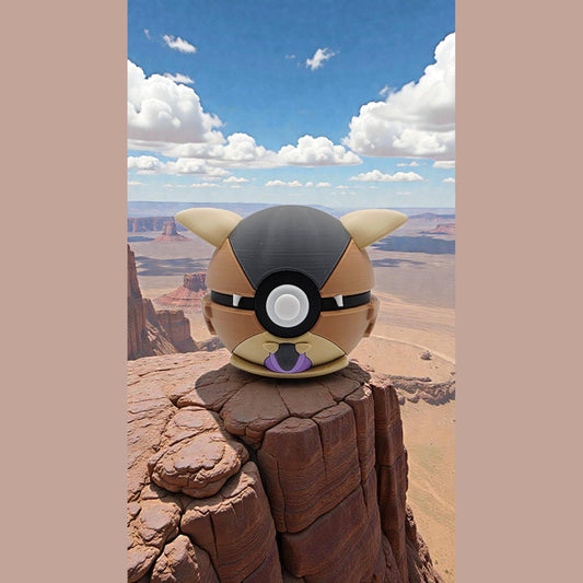 3D Printed Protective Guardian Creature Ball Display – Desert Sentinel Collector Sphere