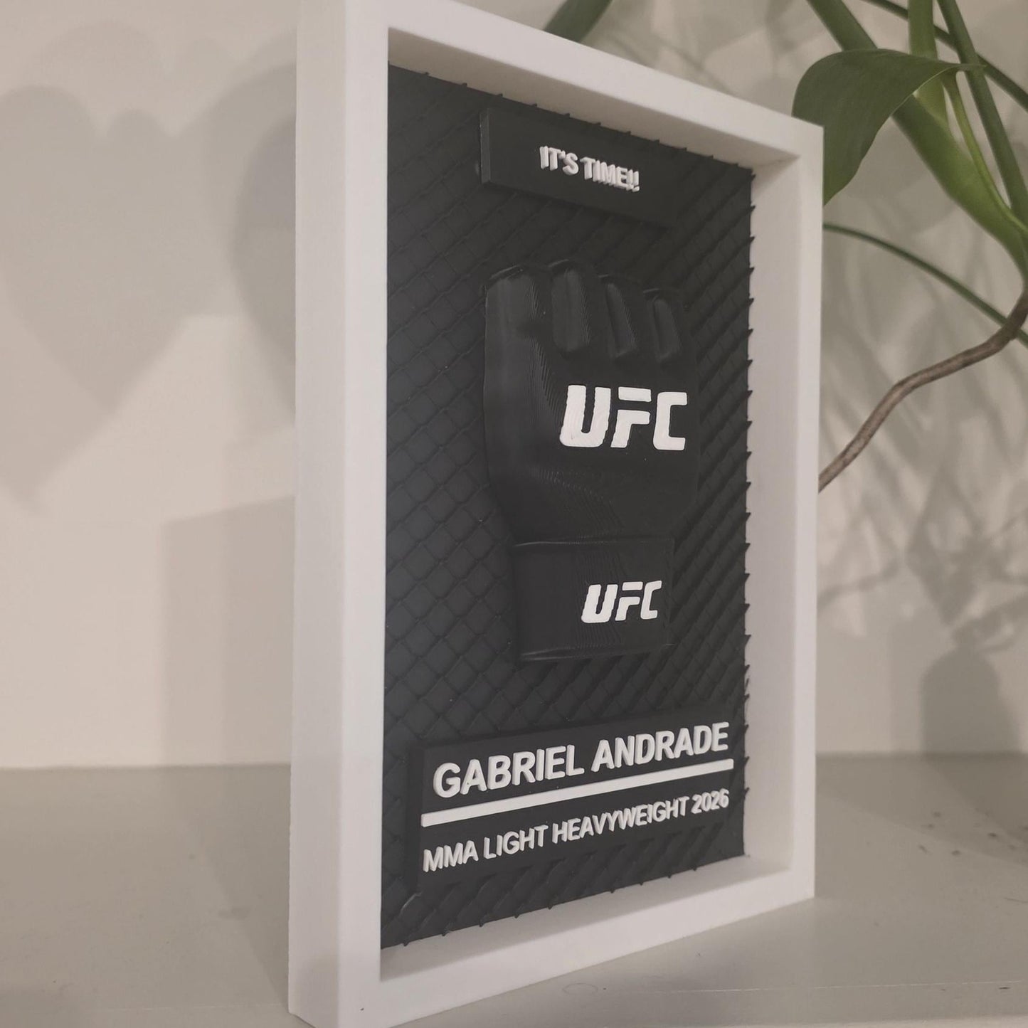 3D Printed Custom MMA Fight Glove Frame Display – Personalized Combat Sports Decor