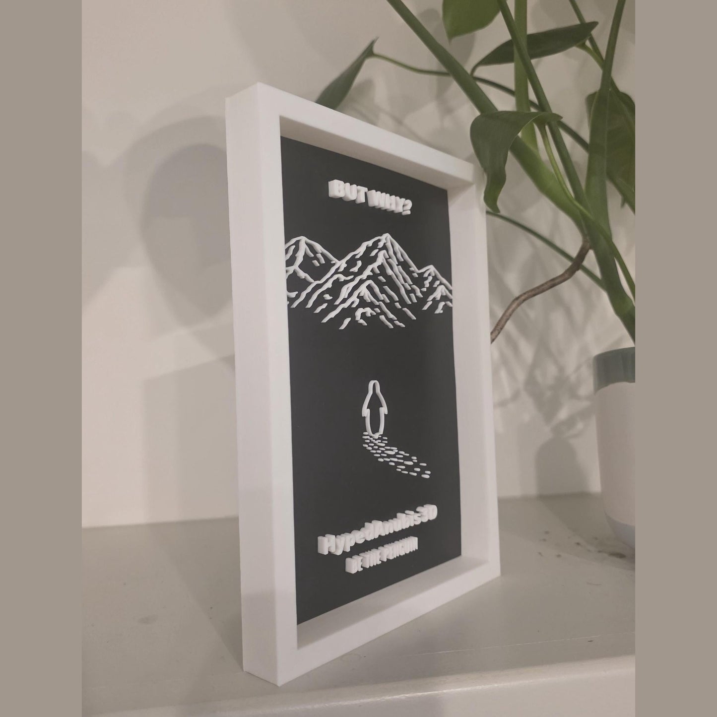 3D Printed Custom Penguin Meme Frame Display – Personalized Motivational Decor