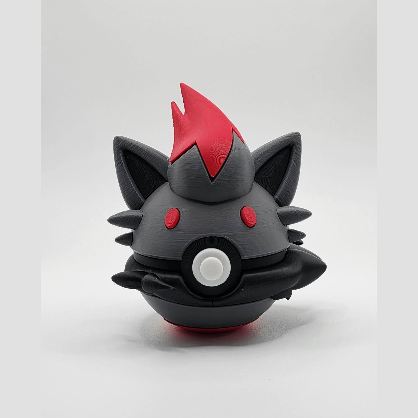 3D Printed Shadow Fox Creature Ball Display – Dark Illusion Collector Spheres