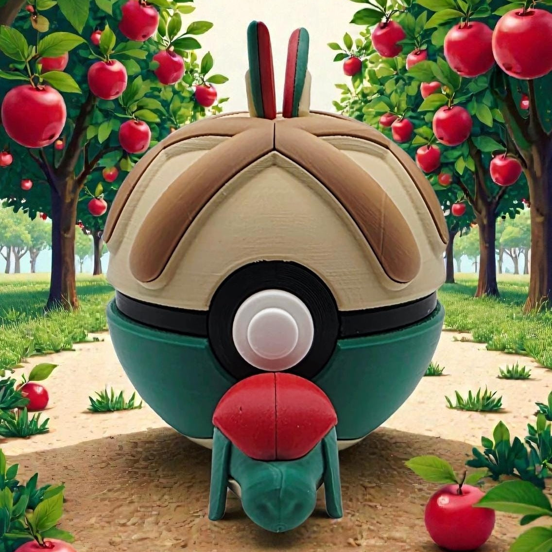 3D Printed Cozy Orchard Creature Ball Display – Wholesome Collector Sphere