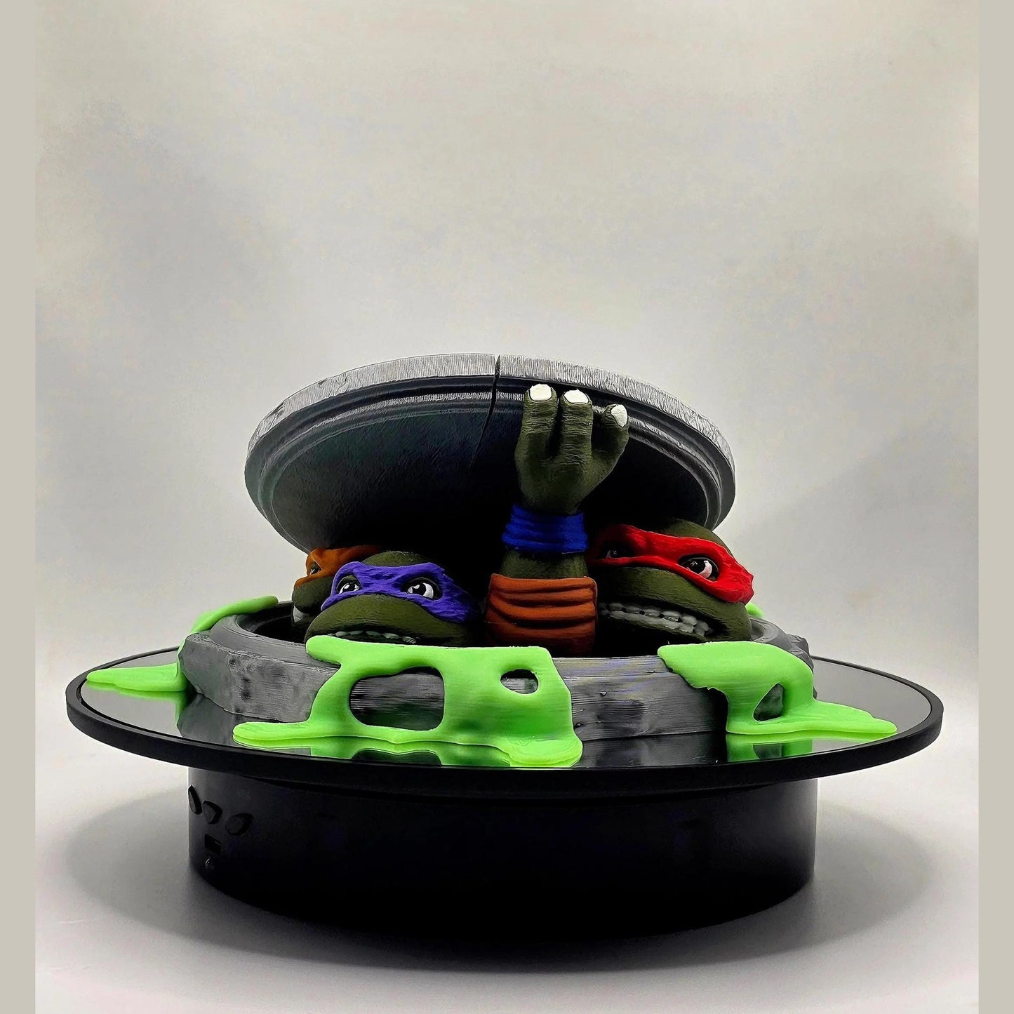 Glow in the Dark Underground Mutant Hero Sewer Diorama – 3D Printed Display Piece