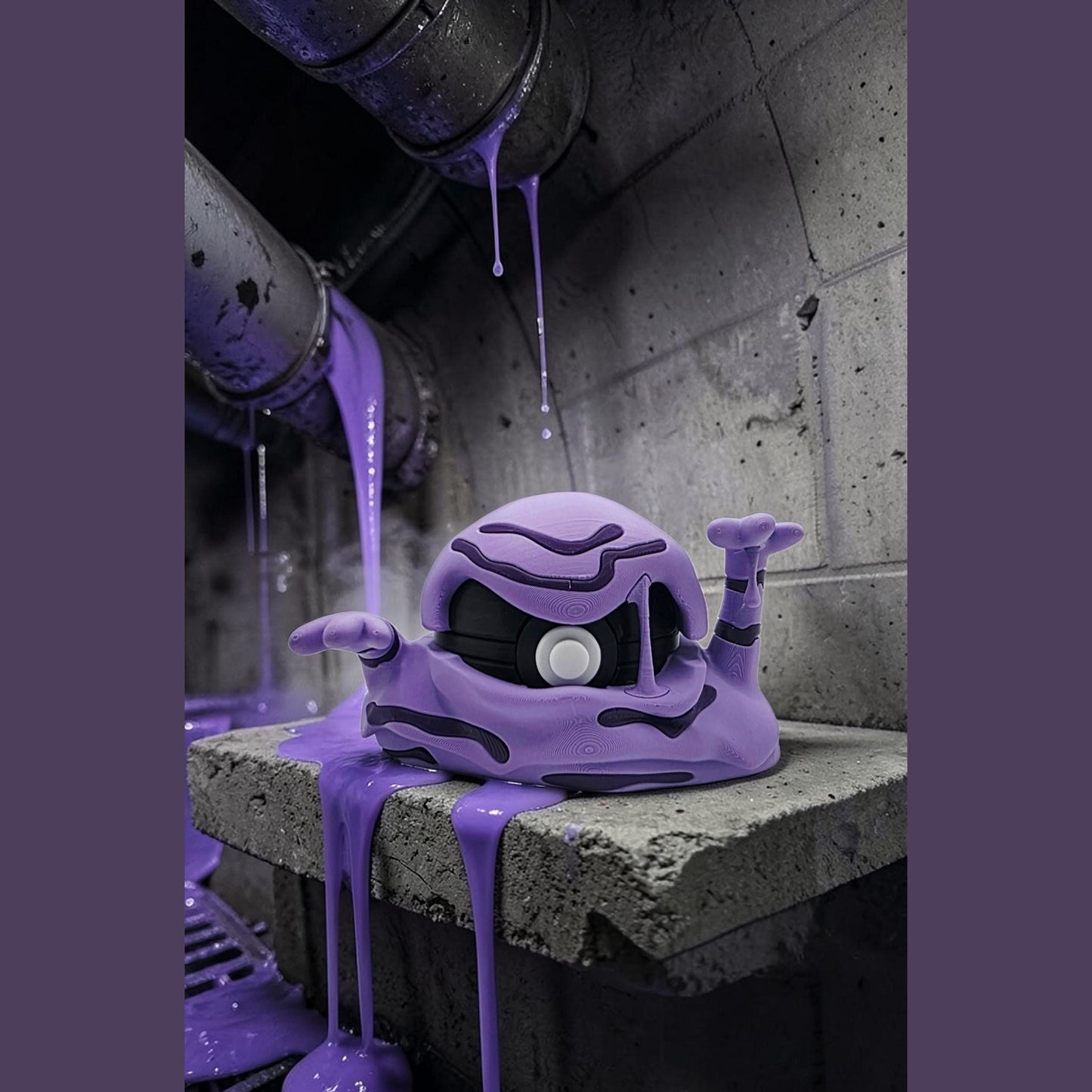 3D Printed Sludge Beast Creature Ball Display – Dripping Ooze Collector Sphere