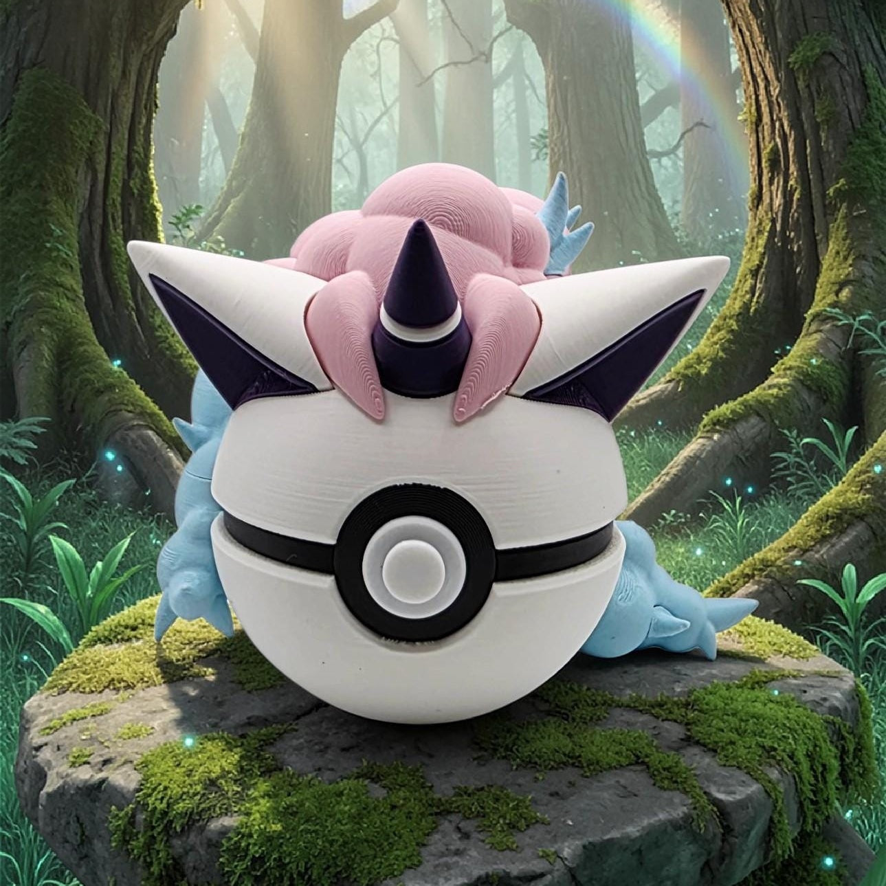 3D Printed Mystic Unicorn Creature Ball Display – Enchanted Forest Collector Sphere