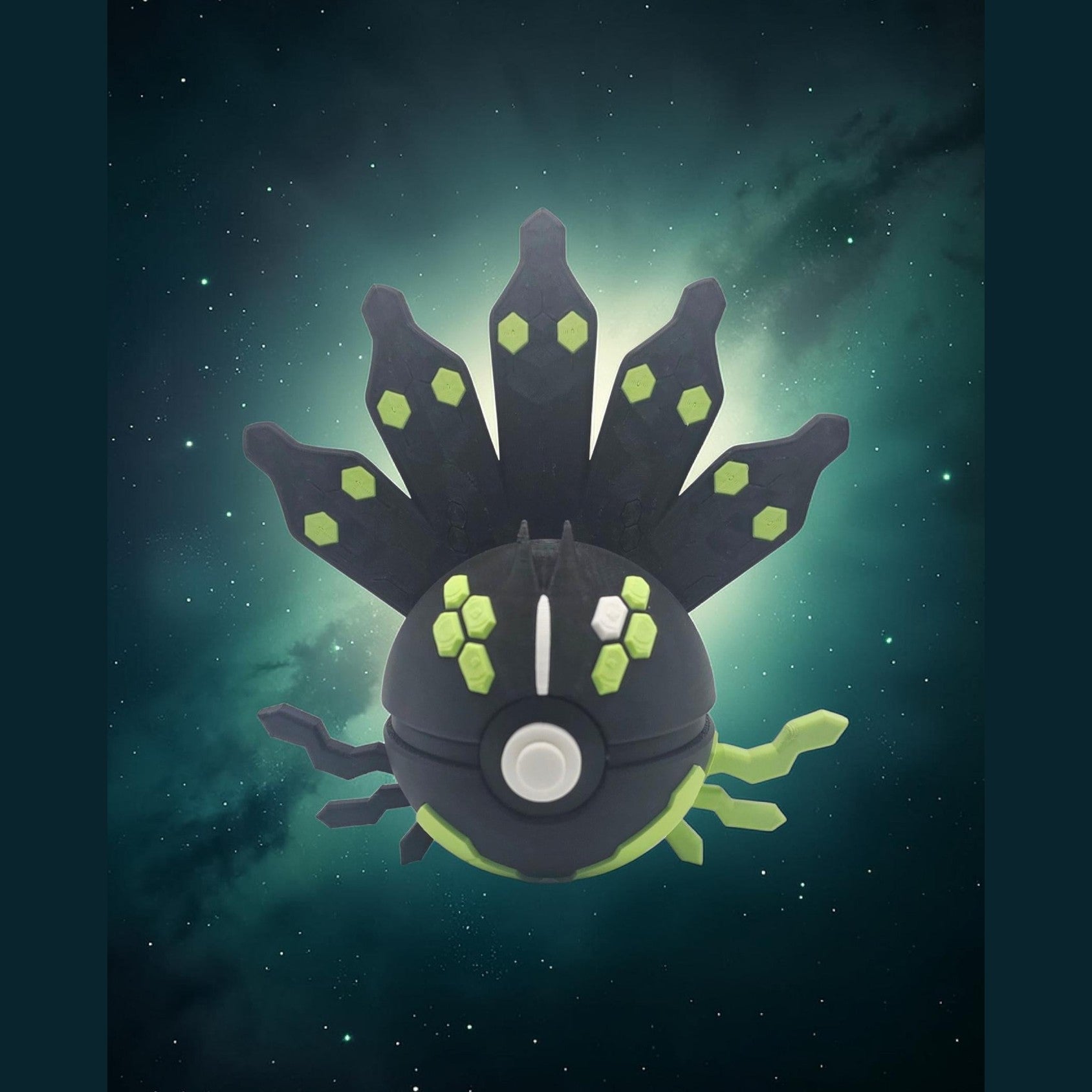 3D Printed Cosmic Guardian Creature Ball Display – Hex Core Collector Sphere