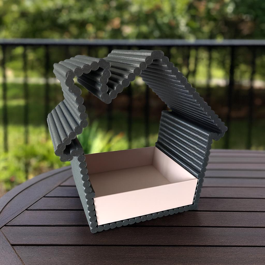 Ribbed Bird Feeder | Cozy Birdhouse "Home TWEET Home"