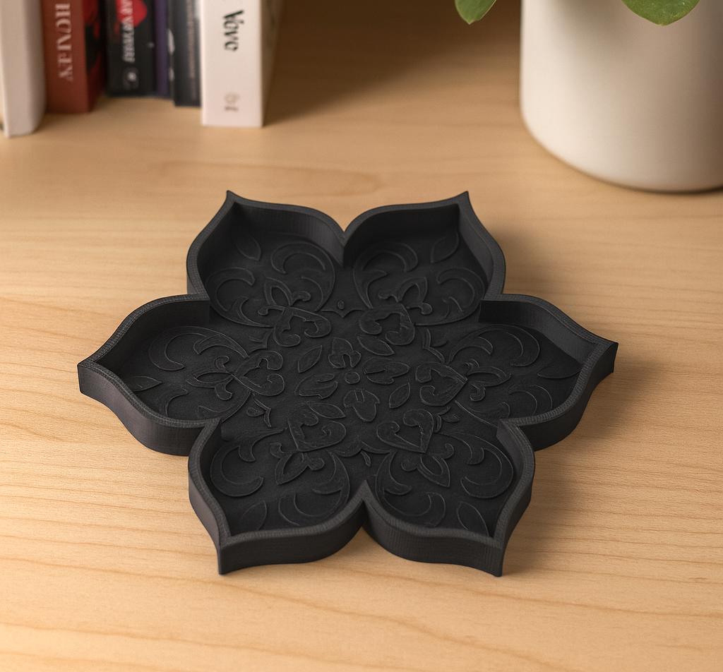 Moroccan Flower Decorative Tray | Catchall Trinket Dish "Tray Chic"