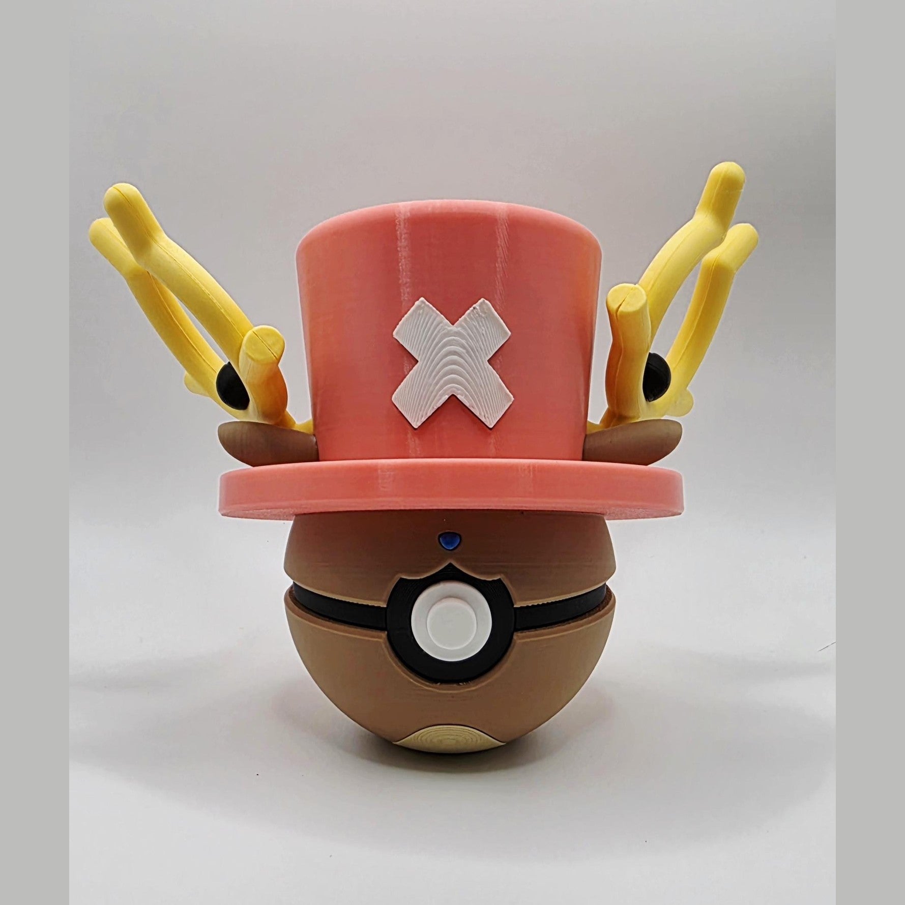 3D Printed Pirate Doctor Mashup Creature Ball Display – Straw Hat Inspired Collector Sphere