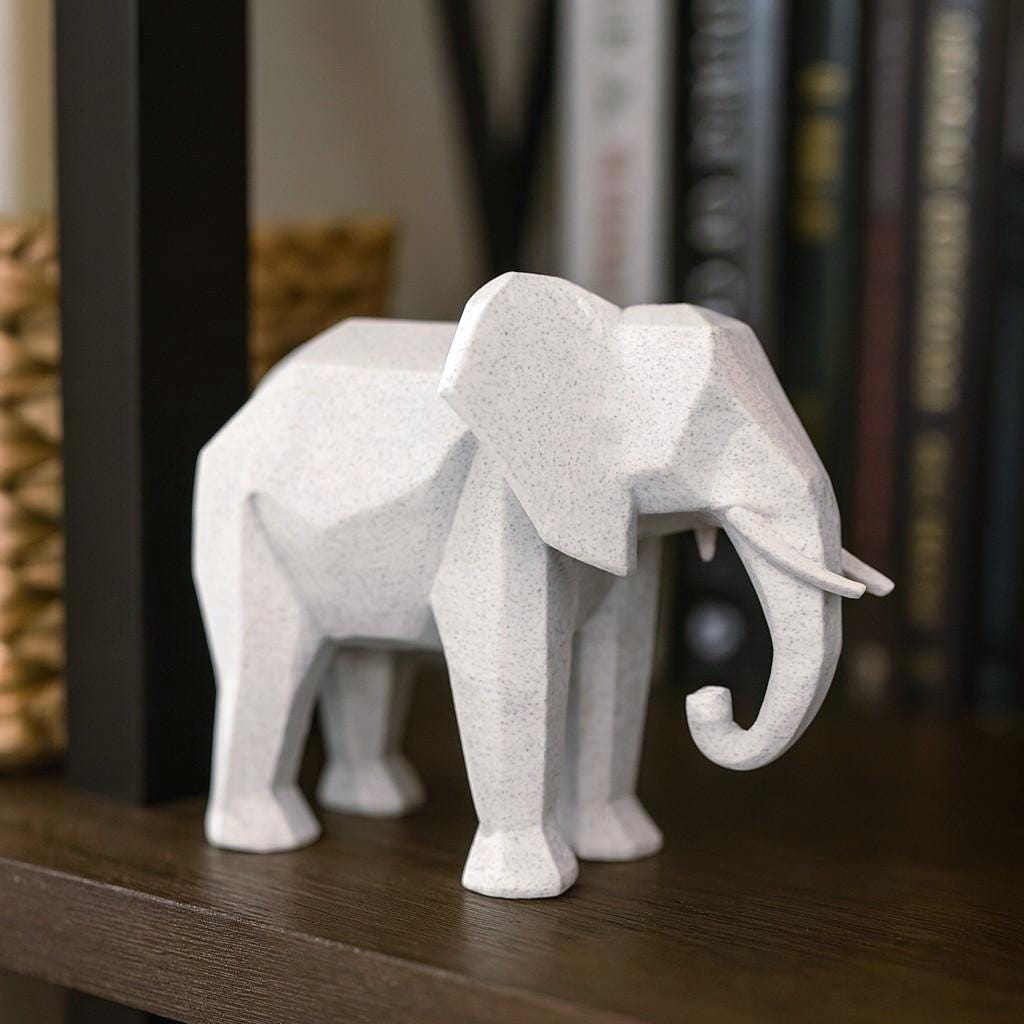 Geometric Elephant Figurine "Echo the Elephant"