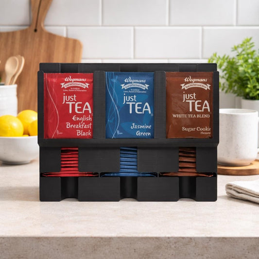 Minimalist Tea Bag Organizer | Coffee Bar/Tea Nook Accessories "Brew-TEA-ful Dispenser"
