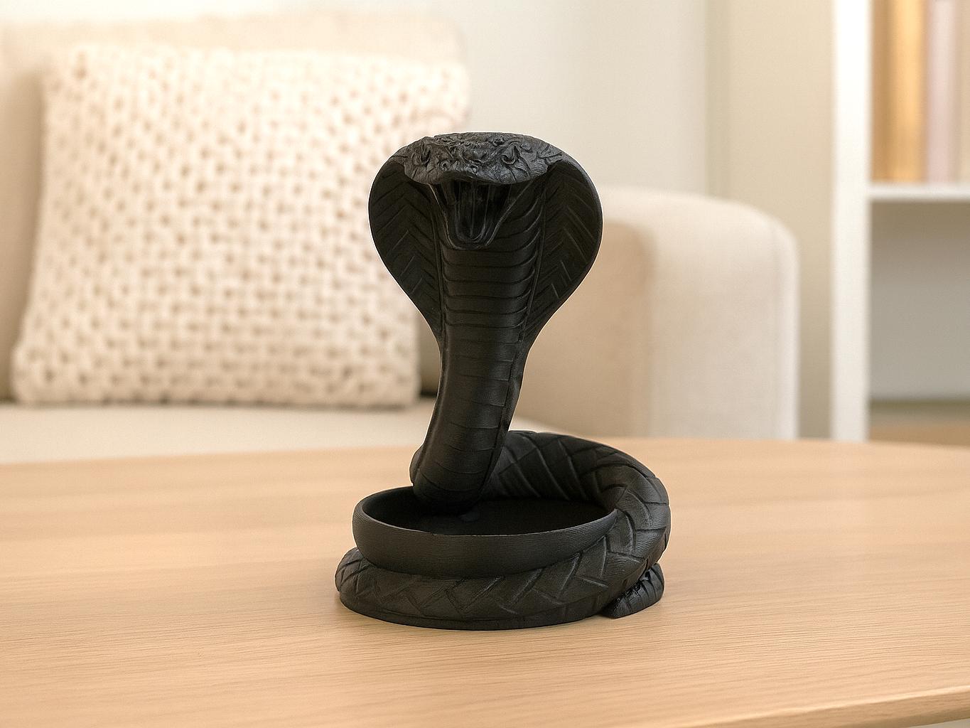 Coiled Serpent Decorative Tray | Catchall Trinket Bowl "Ssssneaky Guardian"