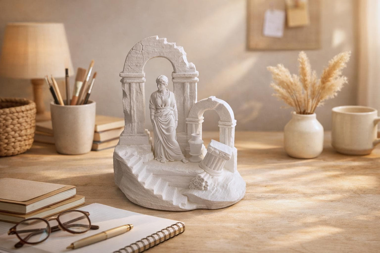 Greek Goddess in Ancient Ruins Statue | Mythology Decor "Ruins & Radiance"