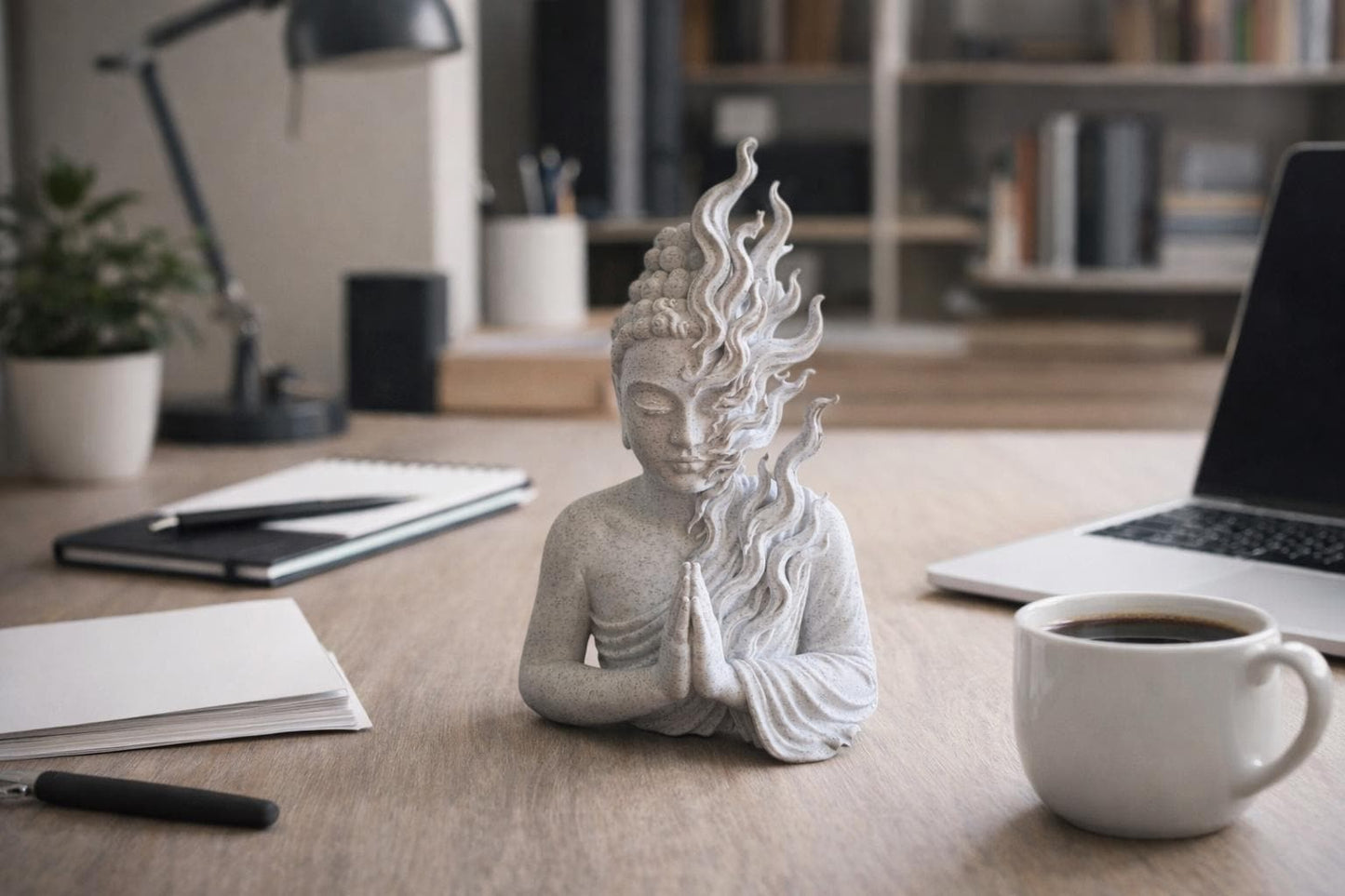 Flaming Buddha Statue | Meditation Decor "LIT-erally Zen"