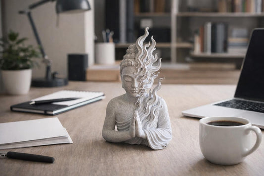 Flaming Buddha Statue | Meditation Decor "LIT-erally Zen"