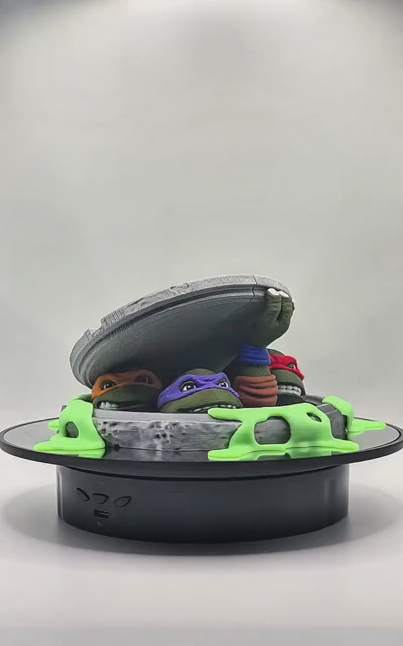 Glow in the Dark Underground Mutant Hero Sewer Diorama – 3D Printed Display Piece