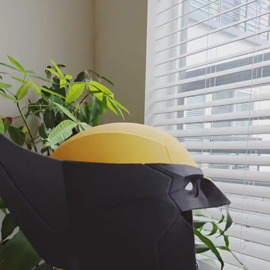 Yellow and Black Hero Mask Cosplay Display Piece