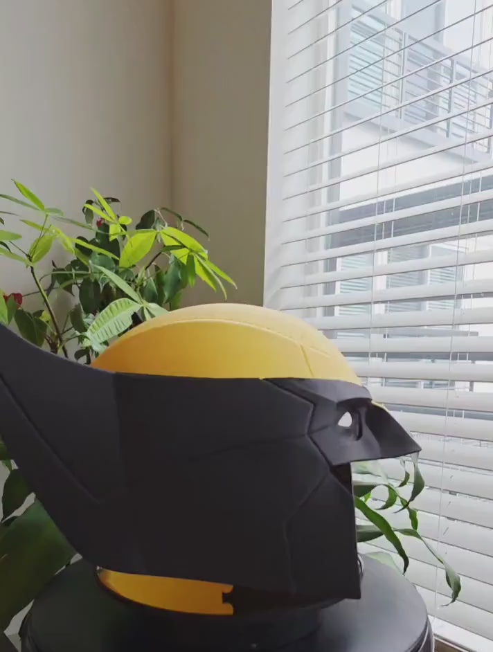 Yellow and Black Hero Mask Cosplay Display Piece