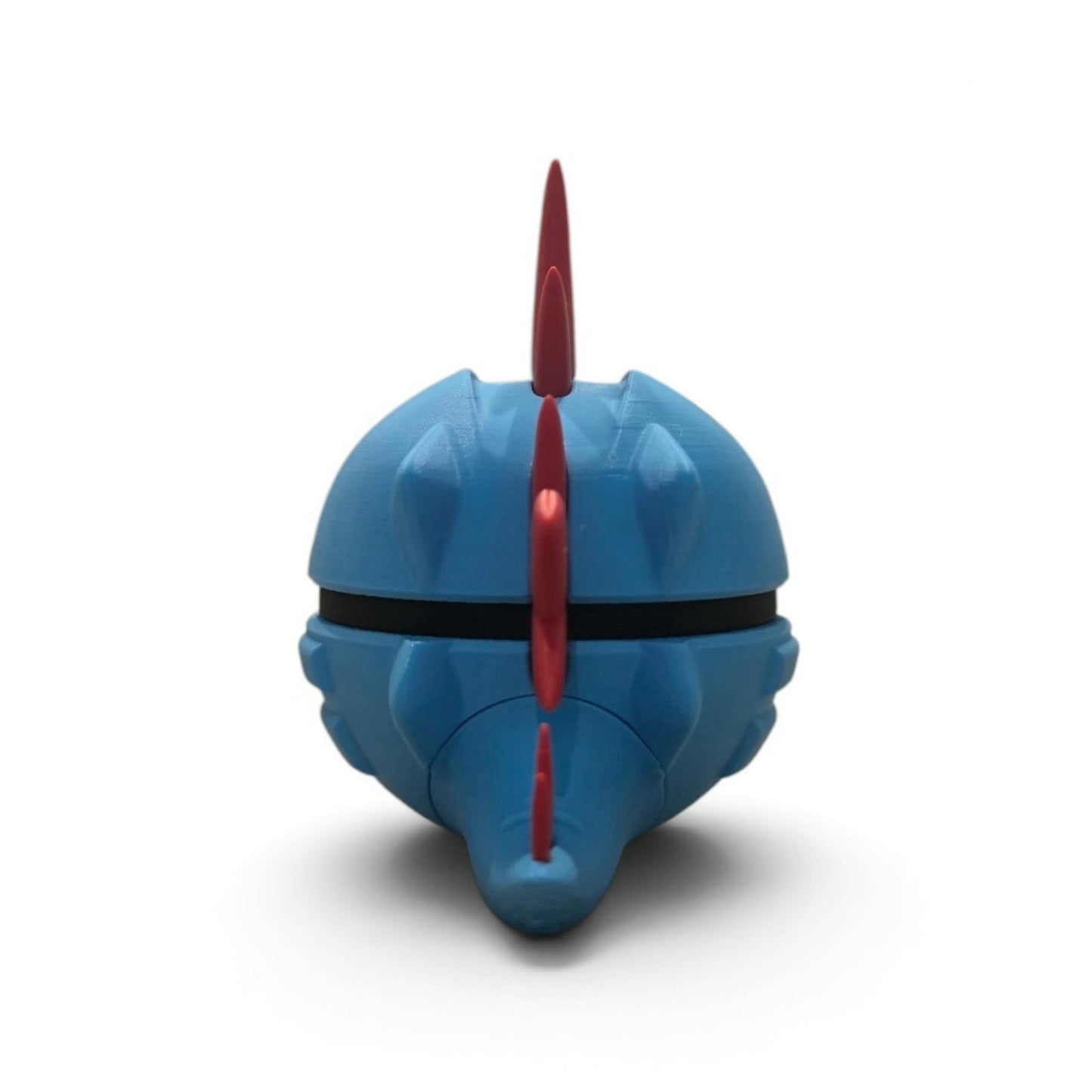 Blue crocodilian fang spike water type creature ball collector figure angle view