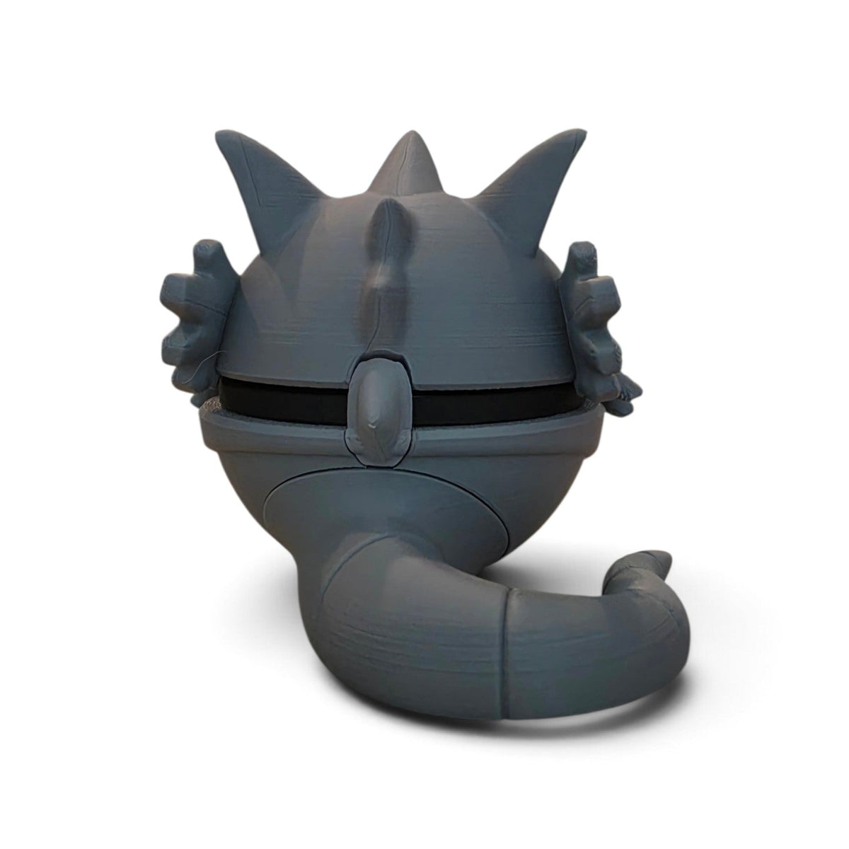 Armored rock rhino drill horn creature ball collector figure side view