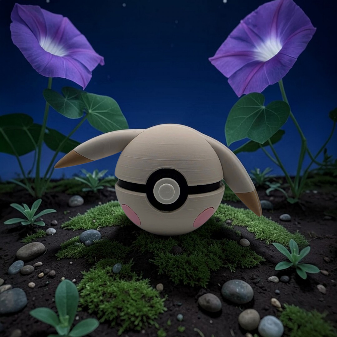 3D printed pale ghost mouse faded electric creature collector ball