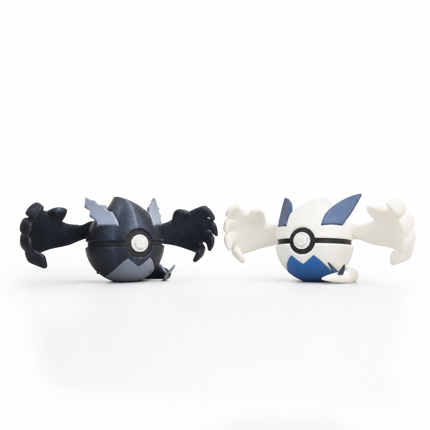 3D printed silver guardian sea bird and shadow variant legendary creature balls side by side bundle view