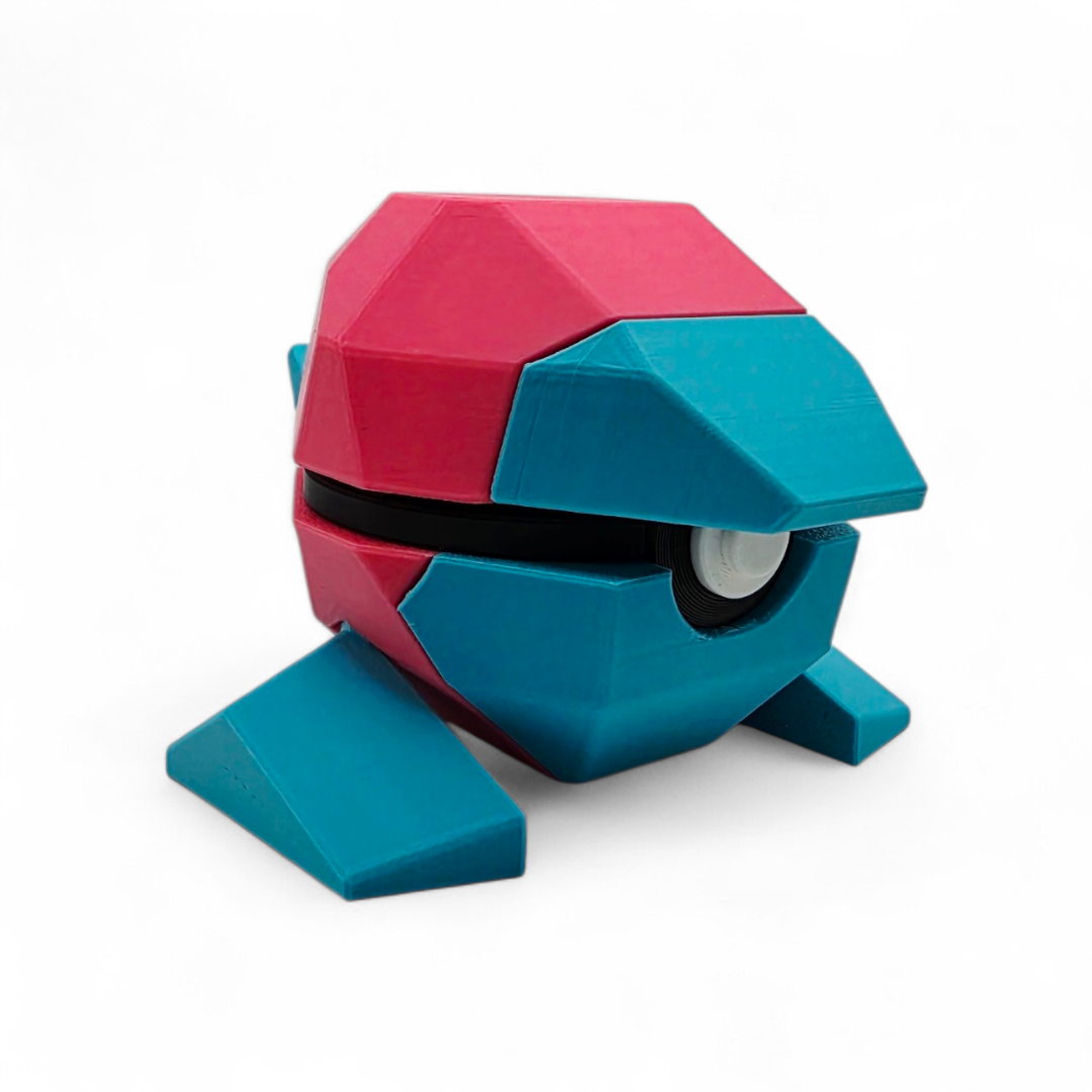 Close up of the pixel creature ball showing polygon faceted detail