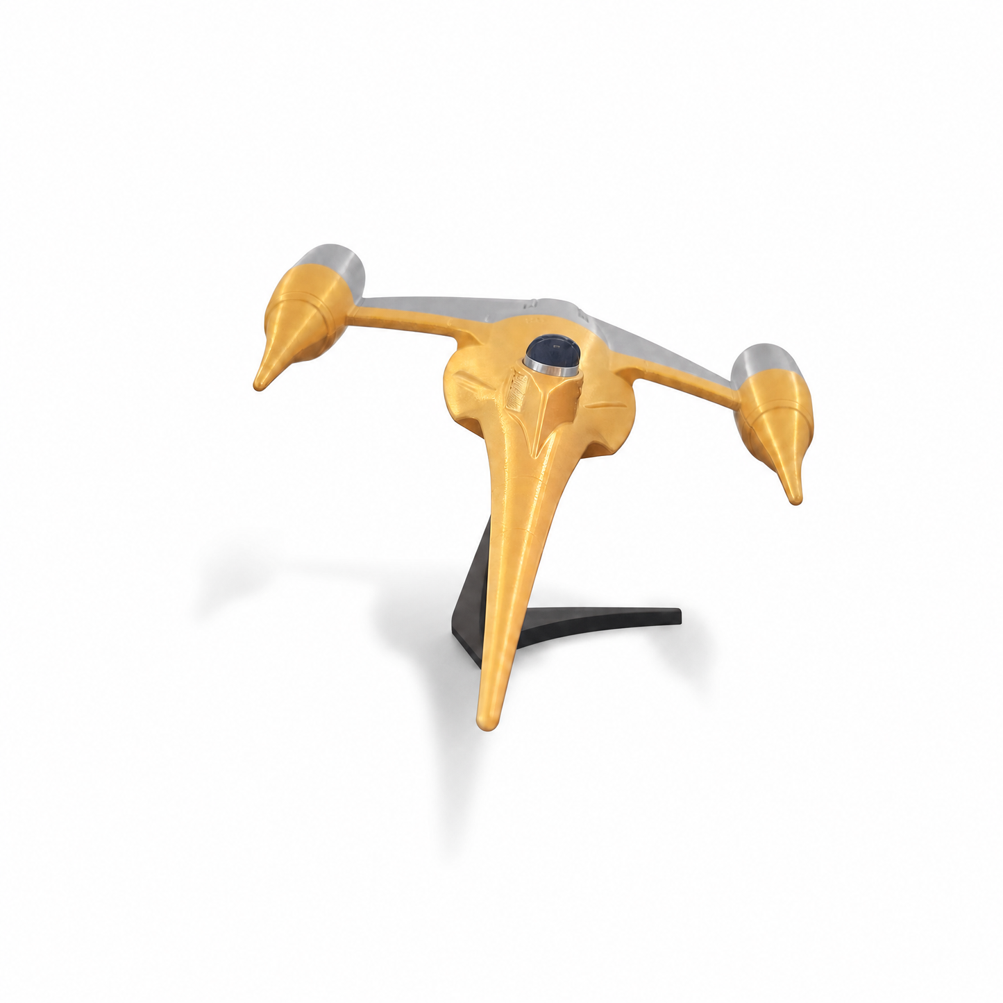 Golden Naboo royal starfighter sci-fi ship display replica main view