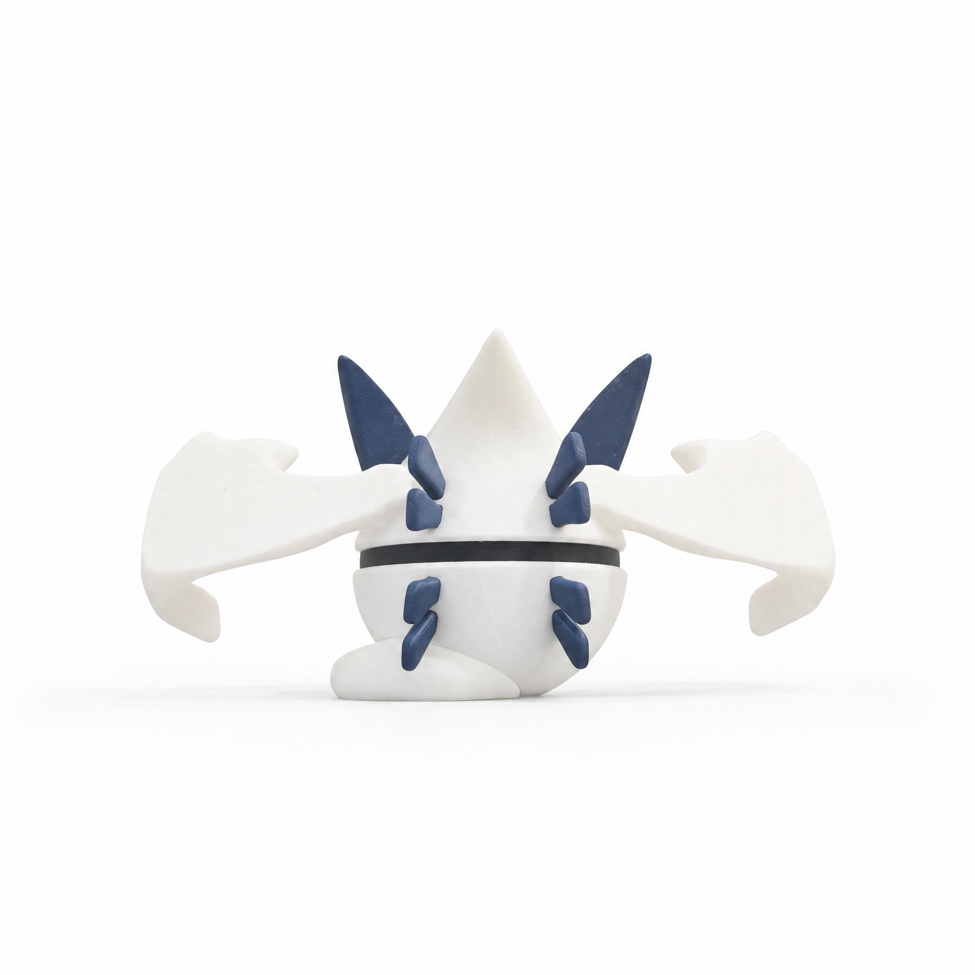 Close up of the silver guardian creature ball showing white wing claw detail spread wide