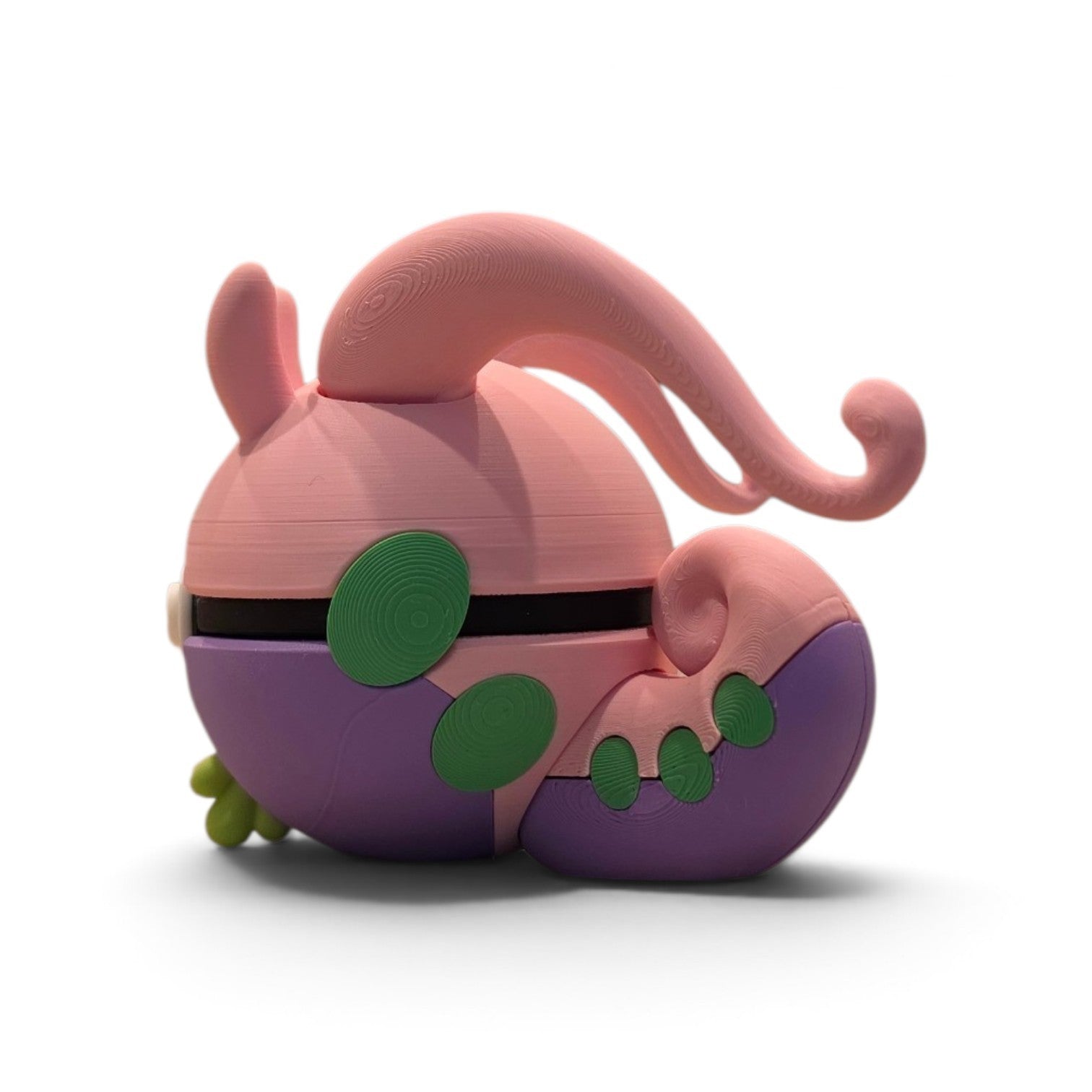 Pink dragon snail antenna slime creature ball collector figure detail view