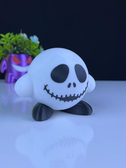 Skeleton Kirby 3D Printed Figurine – Spooky Cute Mashup - HypedAnubis3D