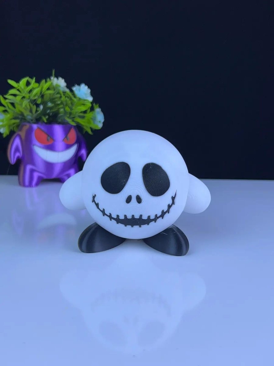 Skeleton Kirby 3D Printed Figurine – Spooky Cute Mashup - HypedAnubis3D