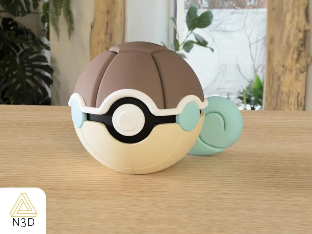 Squirtle Custom Pokeball: 3D Printed Pokemon Collectible - HypedAnubis3D