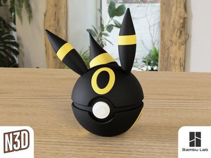 Umbreon Themed Pokeball – 3D Printed Collectible - HypedAnubis3D